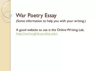 War Poetry Essay