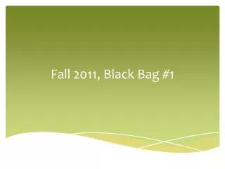 Fall 2011, Black Bag #1