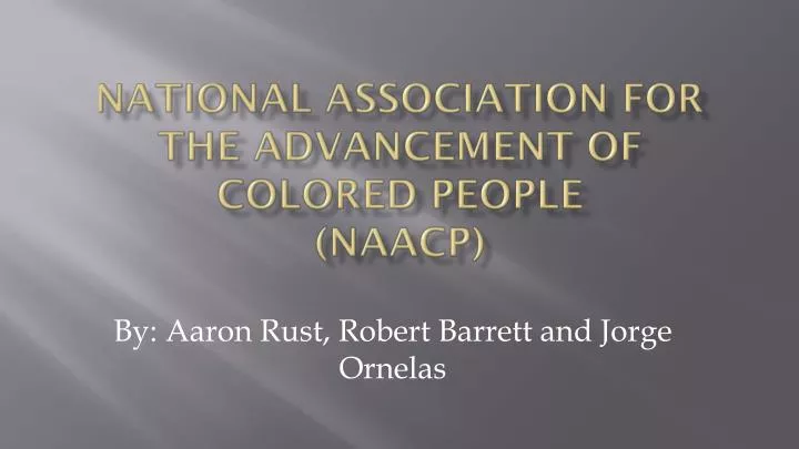 national association for the advancement of colored people naacp
