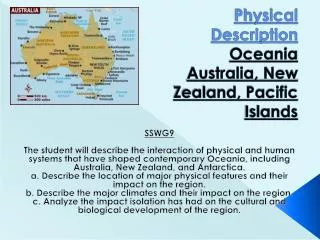 Physical Description Oceania Australia, New Zealand, Pacific Islands