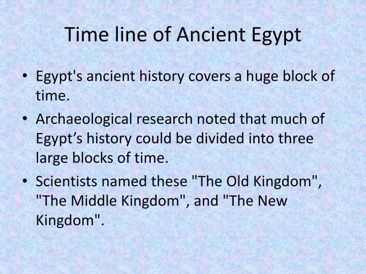 time line of ancient egypt