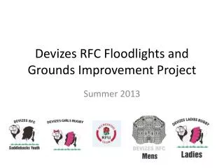 Devizes RFC Floodlights and Grounds Improvement Project