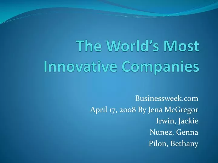 the world s most innovative companies