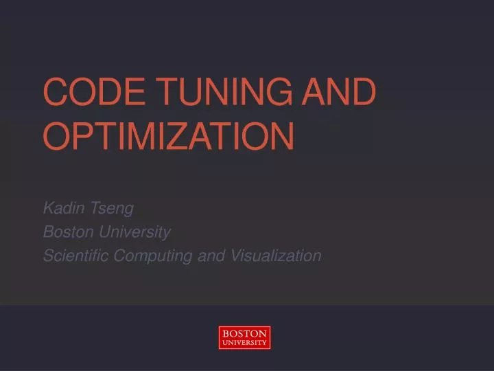 code tuning and optimization