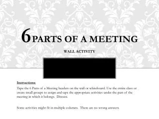 6 Parts of a Meeting Wall Activity