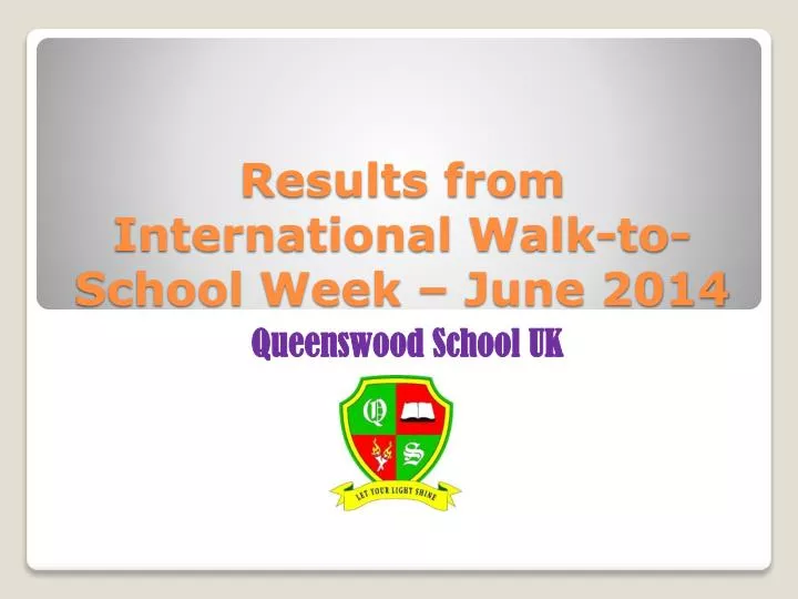 results from international walk to school week june 2014