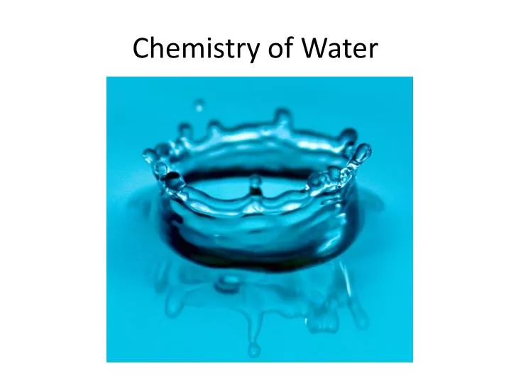 chemistry of water