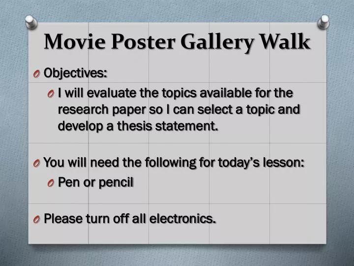 movie poster gallery walk