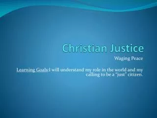 Christian Justice