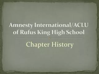 Amnesty International/ACLU of Rufus King High School