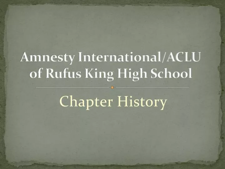 amnesty international aclu of rufus king high school
