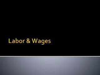 Labor &amp; Wages