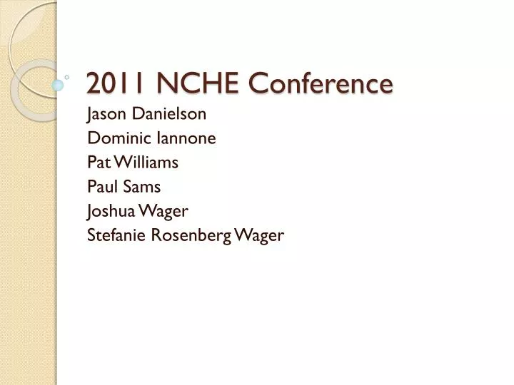 2011 nche conference