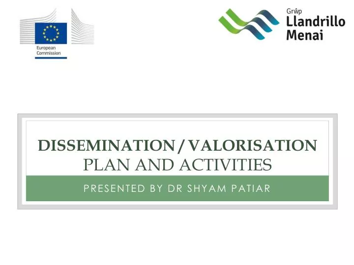 dissemination valorisation plan and activities