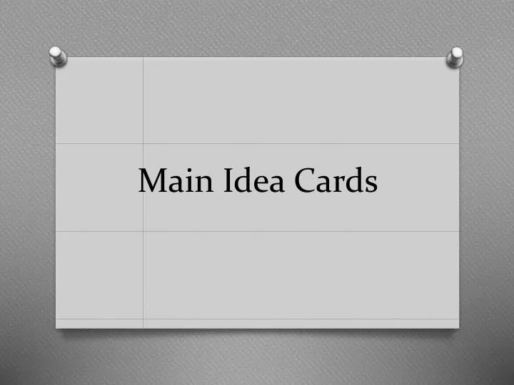 main idea cards