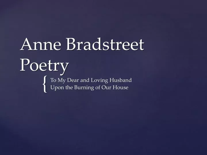 anne bradstreet poetry