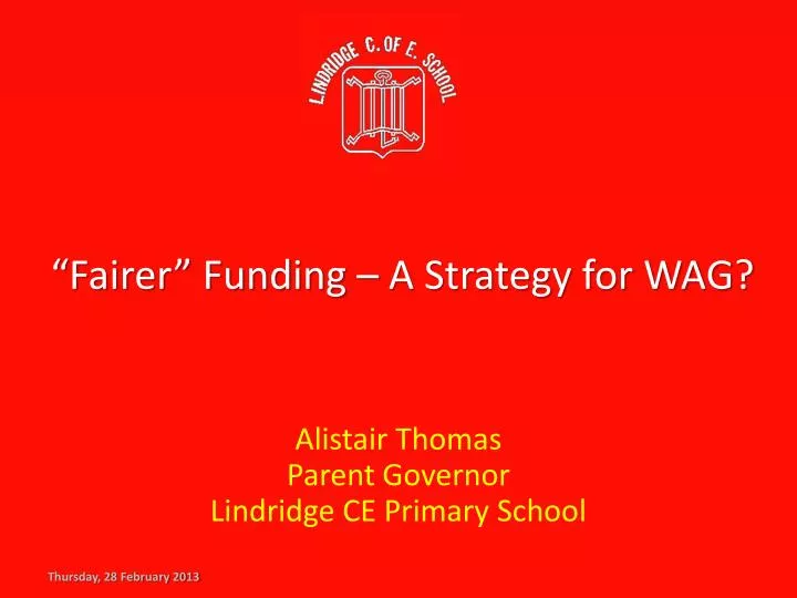 fairer funding a strategy for wag