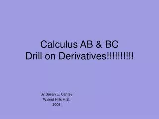 Calculus AB &amp; BC Drill on Derivatives!!!!!!!!!!