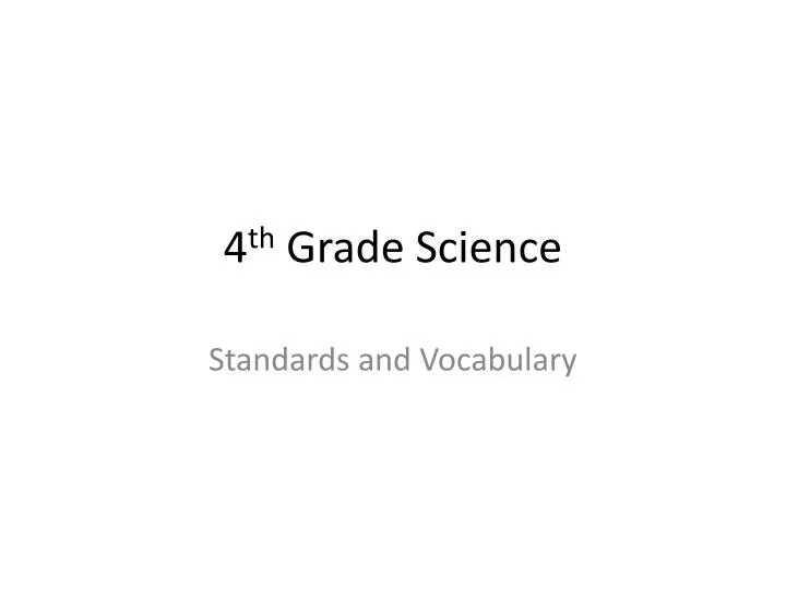 4 th grade science