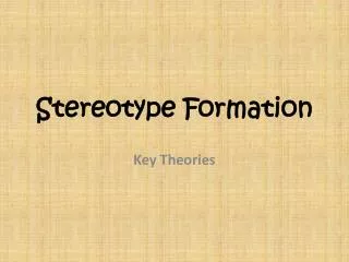 Stereotype Formation