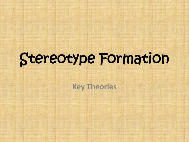 stereotype formation