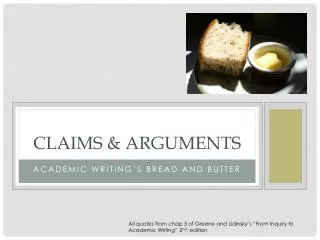 Claims &amp; Arguments