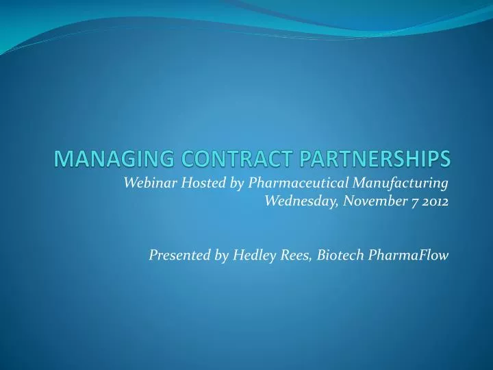 managing contract partnerships