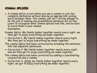 Comma Splices