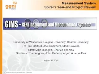 Measurement System Spiral 2 Year-end Project Review