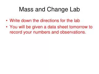 Mass and Change Lab