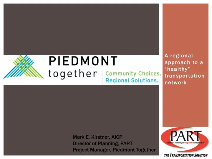 a regional approach to a healthy transportation network