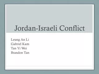Jordan-Israeli Conflict