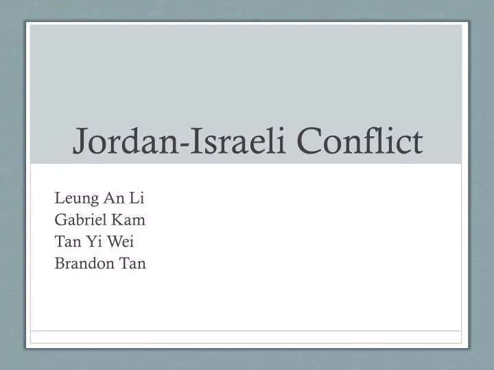 jordan israeli conflict