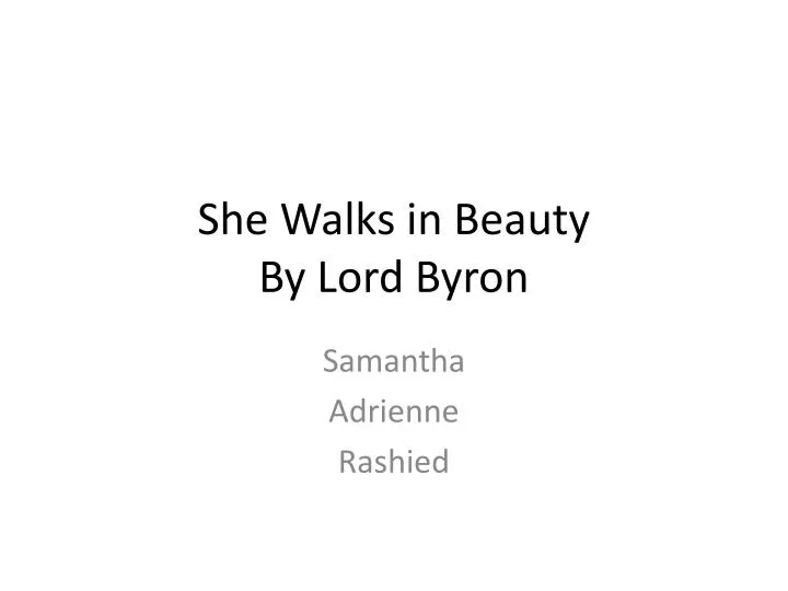 she walks in beauty by lord byron