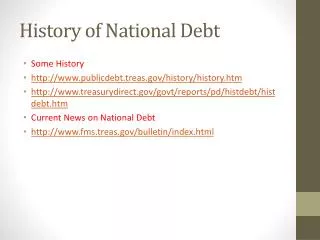 History of National Debt