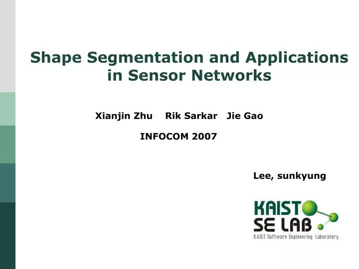 shape segmentation and applications in sensor networks