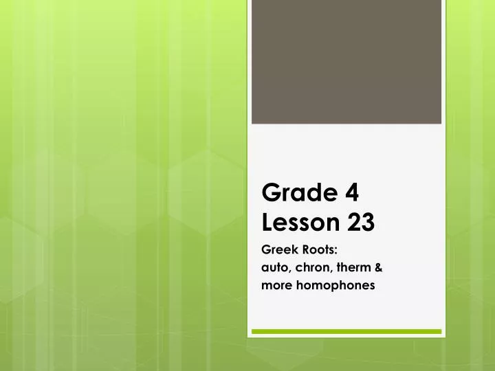 grade 4 lesson 23