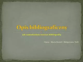 opis bibliograficzny