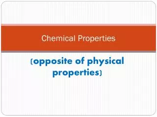 chemical properties