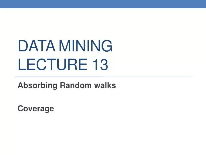 data mining lecture 13