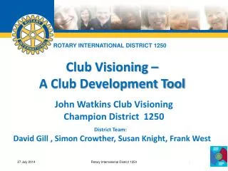 Club Visioning – A Club Development Tool