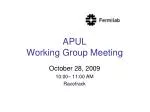 APUL Working Group Meeting - slide 1