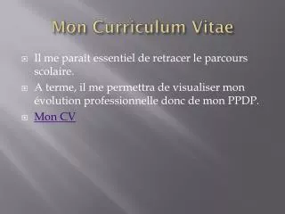mon curriculum vitae