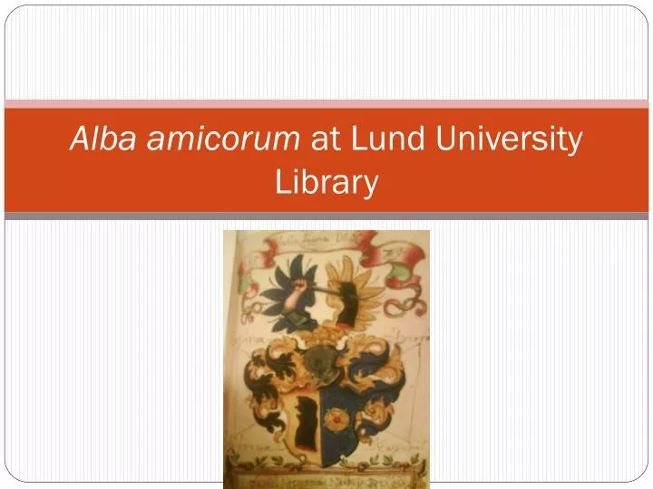 alba amicorum at lund university library