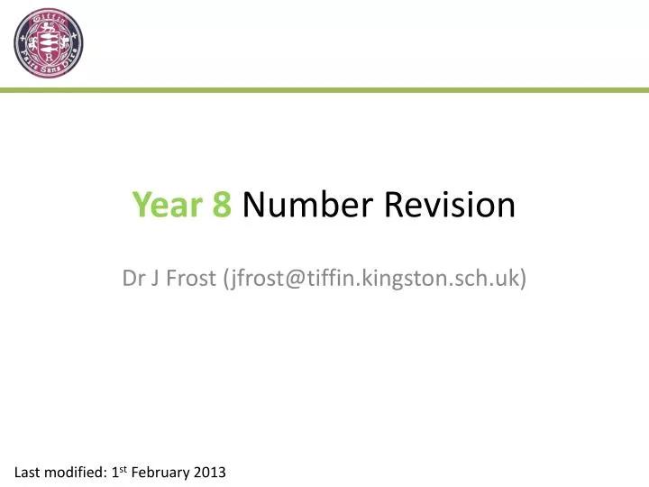 year 8 number revision