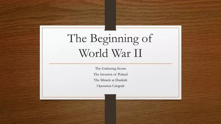 the beginning of world war ii