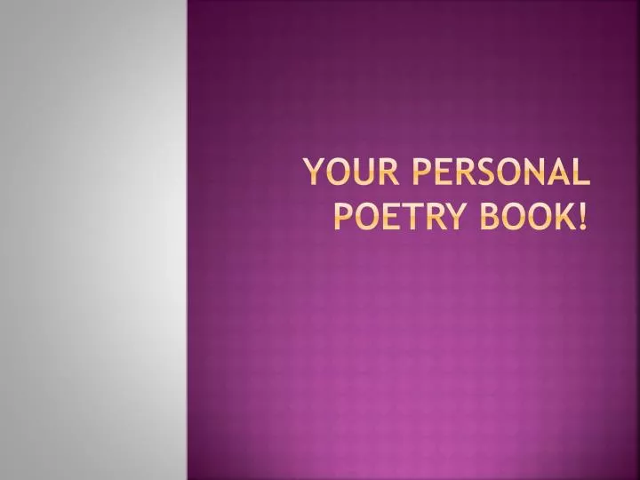 your personal poetry book