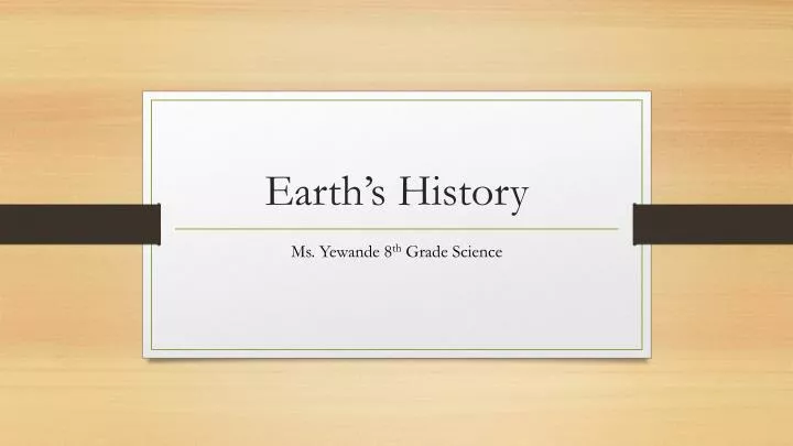 earth s history