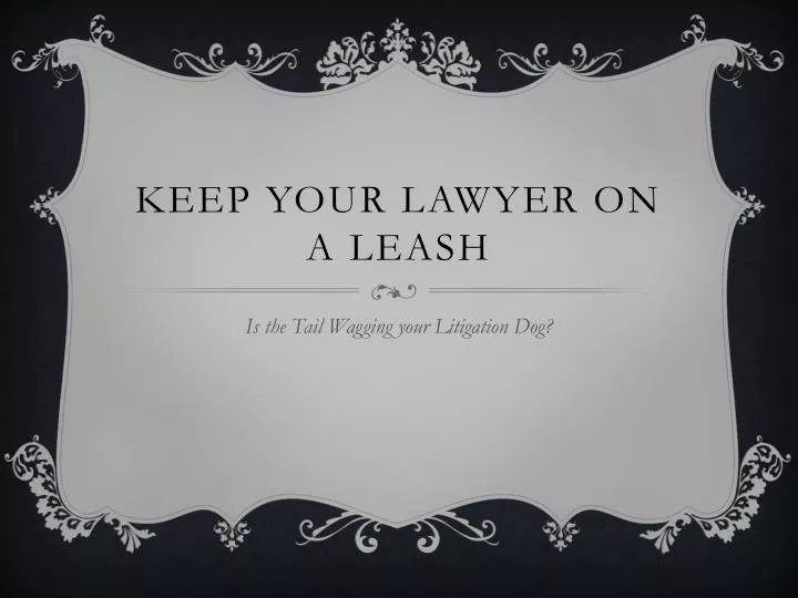 keep your lawyer on a leash