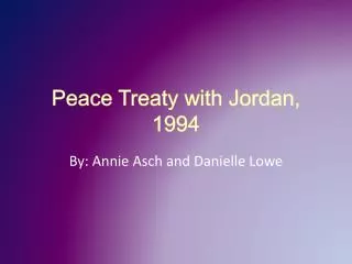 Peace Treaty with Jordan, 1994